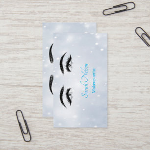 Carte de visite de maquillage bleu sucré de luxe