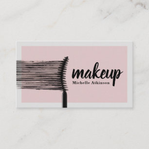 Carte de visite de maquillage chic avec accents ro