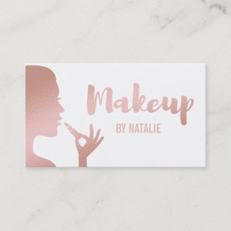 Carte de visite de maquillage en bâton d'or Faux R