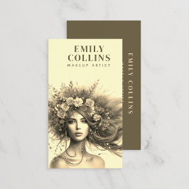 Carte de visite de maquillage floral enchanté