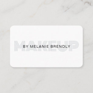 Carte de visite de maquillage moderne argent