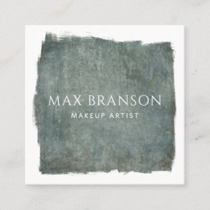 Carte de visite de maquillage moderne bleu gris