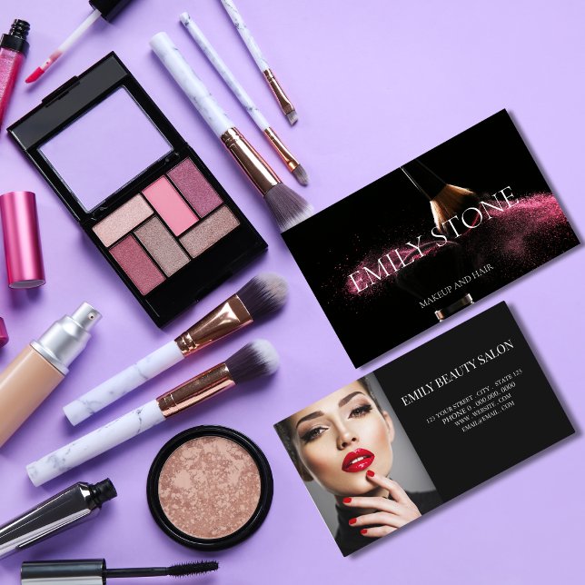 carte de visite de maquillage pour cheveux noir et (Créateur téléchargé)