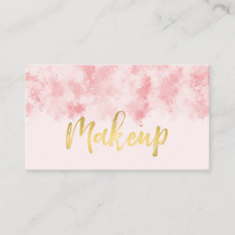 Carte de visite de maquillage rose et or