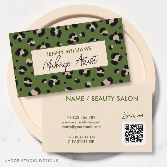 Carte de visite de maquillage tendance (Make this trendy beauty salon or make-up artist business card to keep your business always present.)