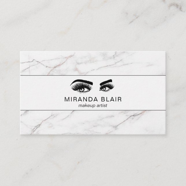 Carte De Visite de maquilleur professionnel effet marbre blanc de  (Devant)