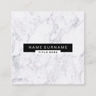 Carte de visite de marbre créatif de carré noir et