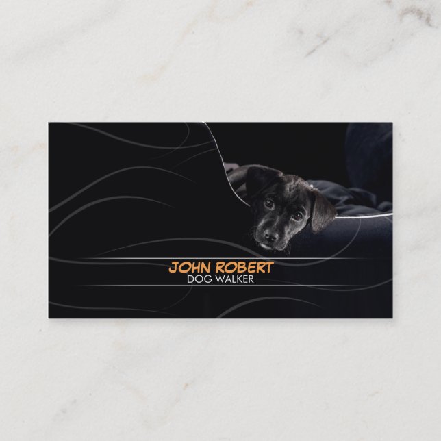 Carte de visite de marche de soin des animaux (Devant)