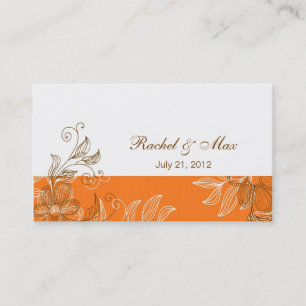 Carte de visite de mariage orange et Brown