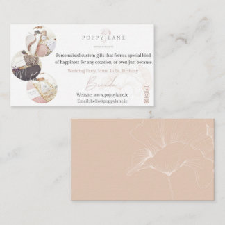 CARTE DE VISITE de marque simple POPPY Pink & Airy