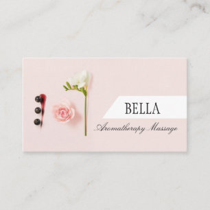 Carte de visite de massage rose