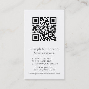 Carte de visite de médias d'image de code de qr de