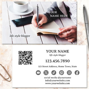 Carte de visite de médias sociaux de code QR Blogu