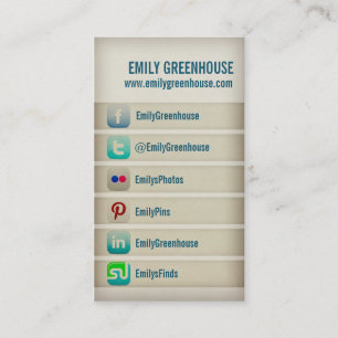 Carte de visite de médias sociaux Facebook Twitter