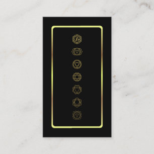 Carte de visite de méditation des chakras d'or