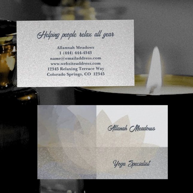 Carte de visite de méditation Gold Lotus Yoga (Créateur téléchargé)