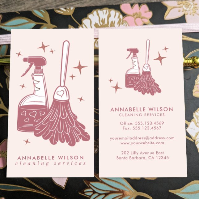 Carte de visite de ménage et de ménage professionn (Créateur téléchargé)