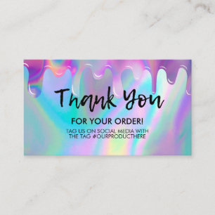 Carte de visite de Merci de séchoir holographique