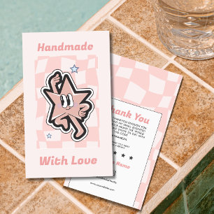 Carte de visite de Merci super Retro À damiers