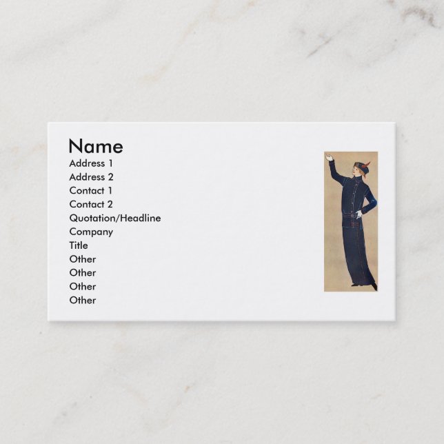 Carte de visite de mode (Devant)