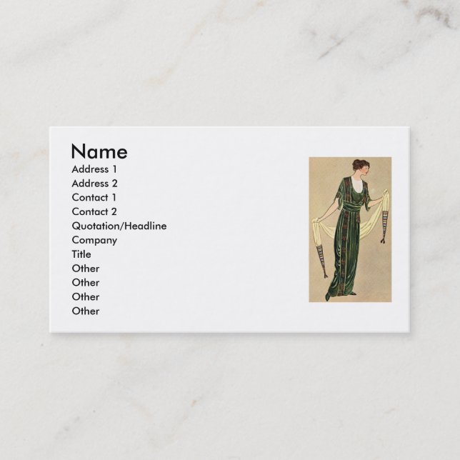 Carte de visite de mode (Devant)