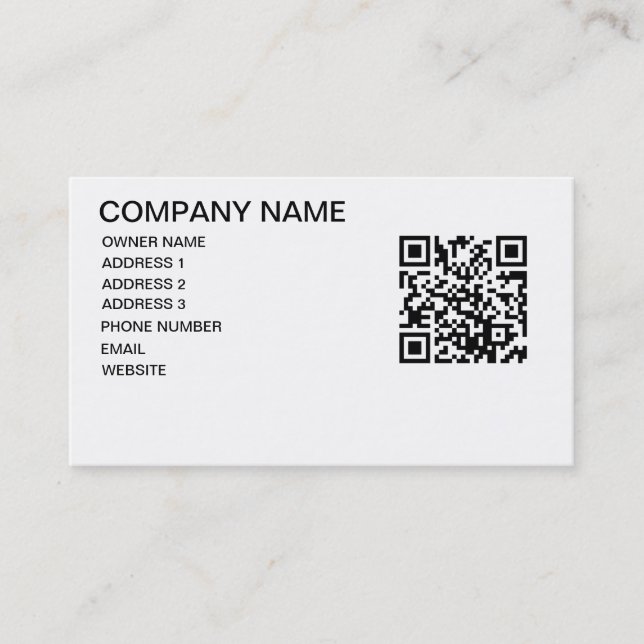 CARTE DE VISITE DE MODÈLE DE MAGASIN DE CODE DE QR (Devant)