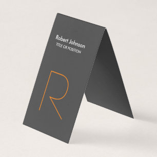 Carte de visite de monogramme blanc gris orange él