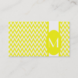 Carte de visite de monogramme Chevron Elegant citr