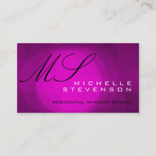 Carte de visite de monogramme mignon rose violet