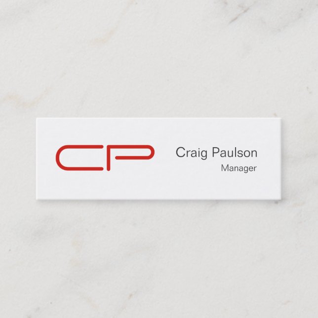 Carte de visite de Monogramme noir rouge fin tenda (Devant)