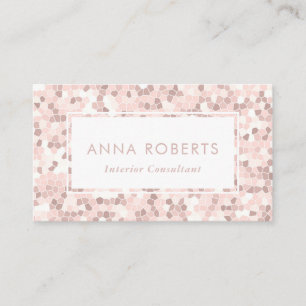 Carte de visite de motif en mosaïque rose Dusty