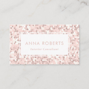 Carte de visite de motif en mosaïque rose Dusty