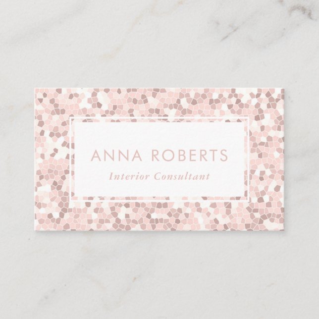 Carte de visite de motif en mosaïque rose Dusty (Devant)