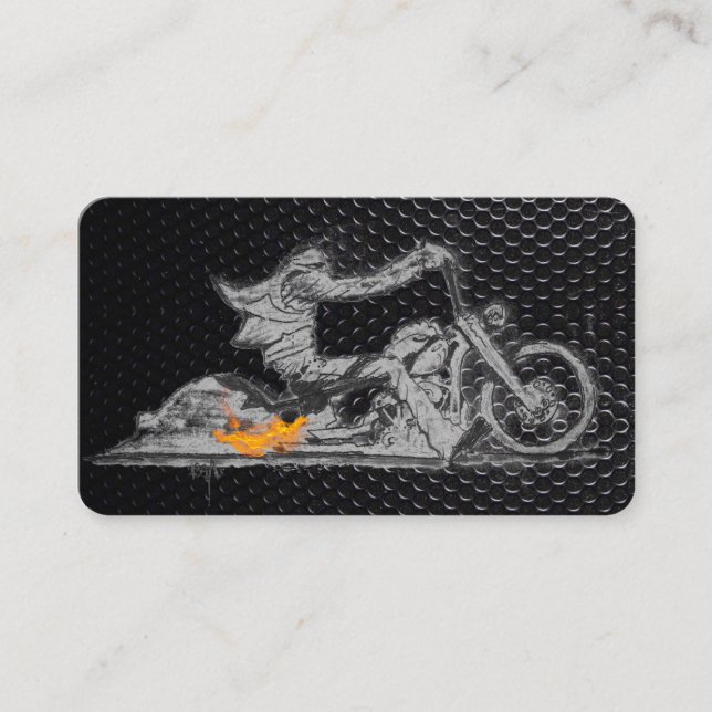 Carte de visite de moto noir élégant (Devant)