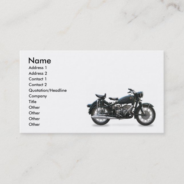 Carte de visite de motocyclette (Devant)