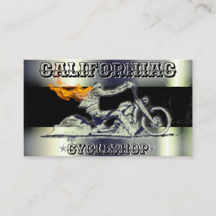 Carte de visite de motocyclette noir et chrome él