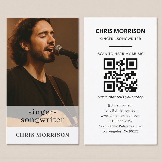 Carte de visite de musicien avec QR Code (Créateur téléchargé)