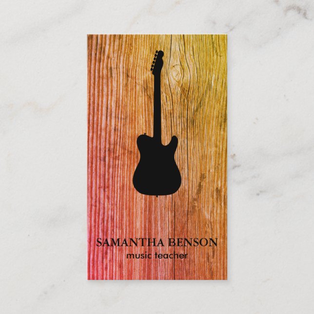 Carte de visite de musicien de guitare avec des (Devant)