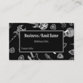 Carte de visite de musicien de guitare Black & Whi
