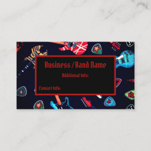Carte de visite de musicien de guitare de roche