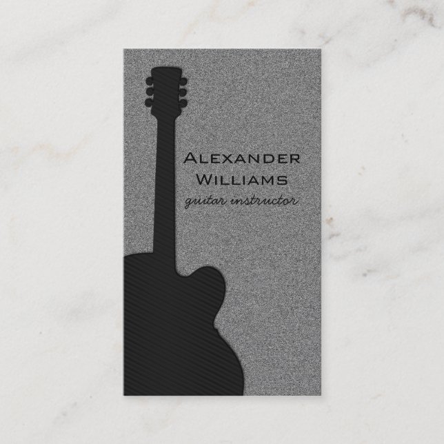 Carte de visite de musique de guitare rayée, Jet B (Devant)