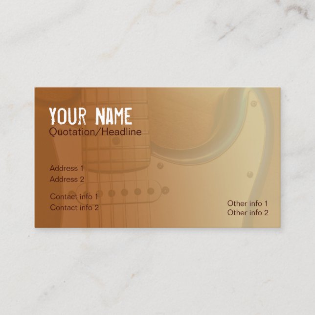 Carte de visite de musique d'or électrique (Devant)