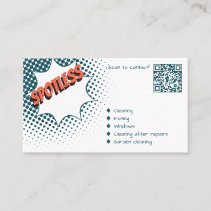 Carte de visite de nettoyage de maison bleue sans 