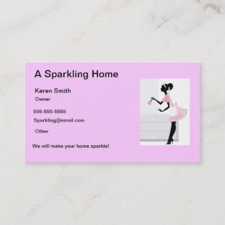 Carte de visite de nettoyage de maison Pink Maid L