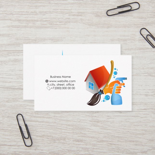 Carte de visite de nettoyage et de lavage de la ma (Devant/Arrière en situation)