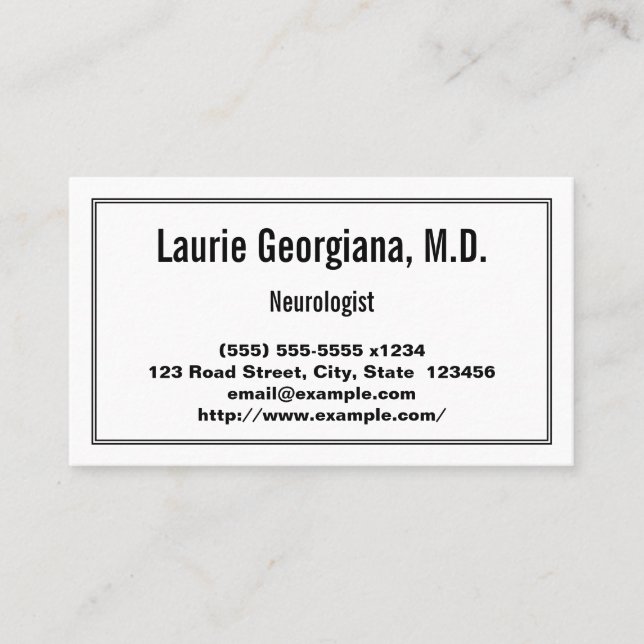 Carte de visite de neurologue professionnel et ord (Devant)