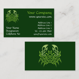 Carte de visite de noeud céleste de crabe vert