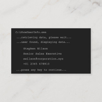 Carte de visite de nouveauté de style de DOS