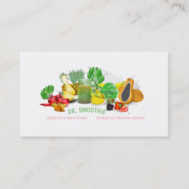 Carte de visite de nutritionniste de nourriture (Devant)