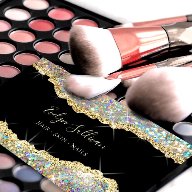 Carte de visite de parties scintillant Gold irides (Créateur téléchargé)